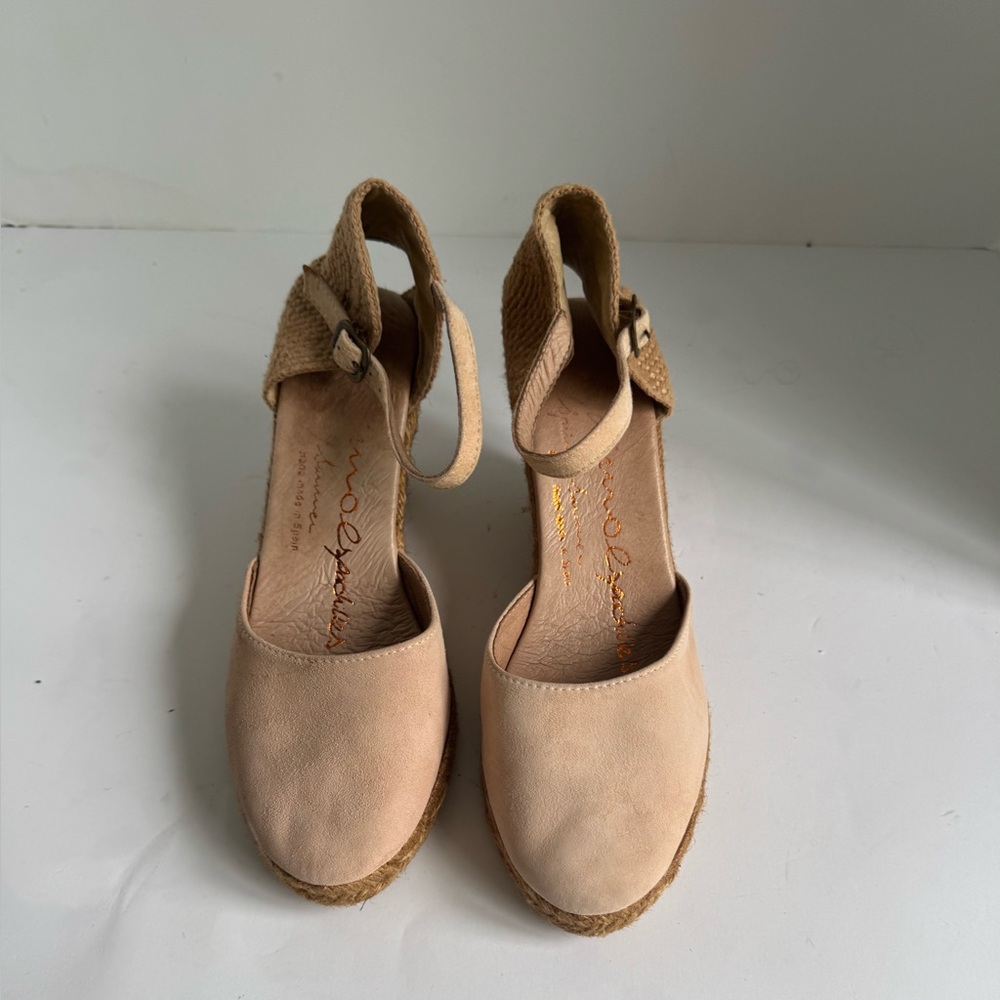 Anthropologie Gaimo women's Obi Suede Wedge Espadrille. EU 39